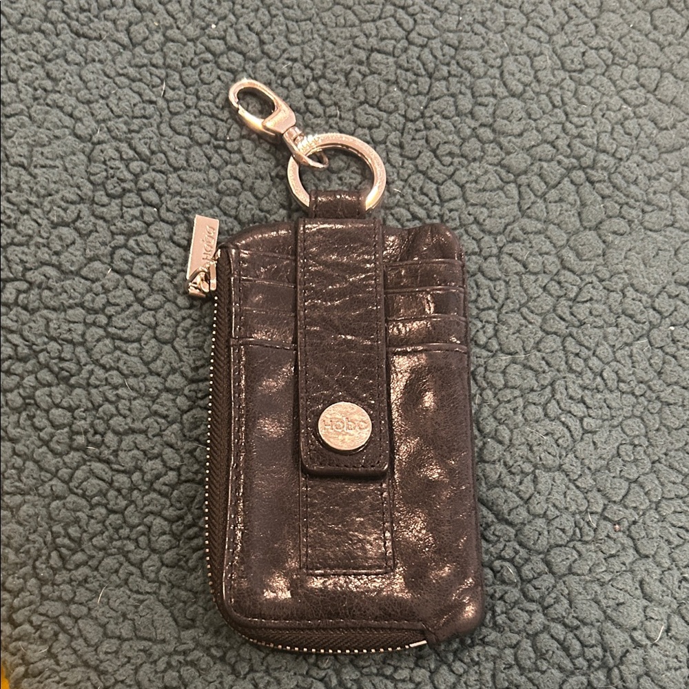 HOBO Black Leather Keychain Holder